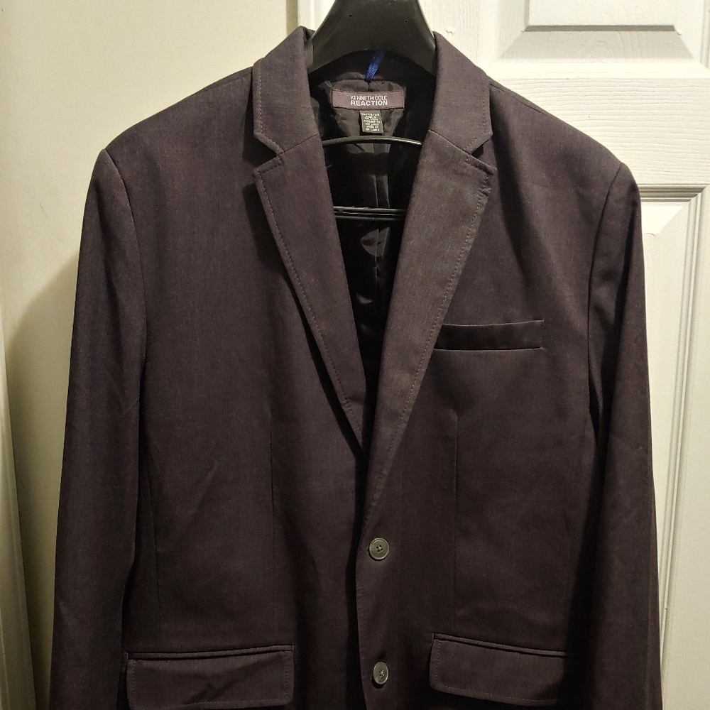Kenneth Cole Men's Dark Gray Two buttons Blazer